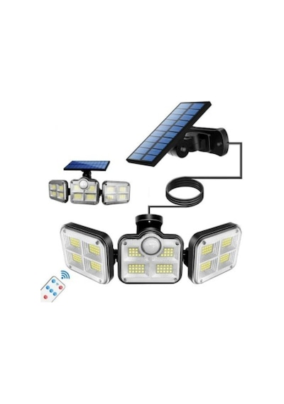 Uzaktan Kumandalı 122 Led Sensörlü Bahçe Lambası Çok Renkli