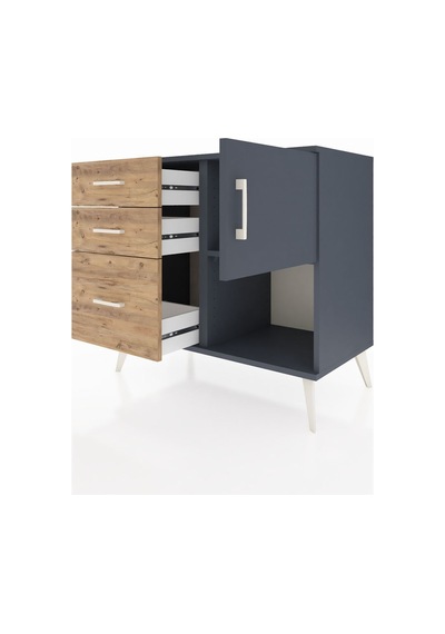 Hyperion Şifonyer Tek Raflı 3 Çekmeceli Tek Kapaklı 88x44x80 Antrasit-antrasit/çam Antrasit/çam Hyperion Şifonyer Tek Raflı 3 Çekmeceli Tek Kapaklı 88x44x80 Antrasit-antrasit/çam Antrasit/çam