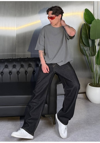 Zaee Micro Texture Oversize Tişört Füme