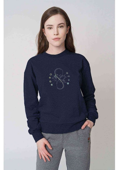 Sense8 Symbols Baskılı Indigo Mavi Kadın Sweatshirt