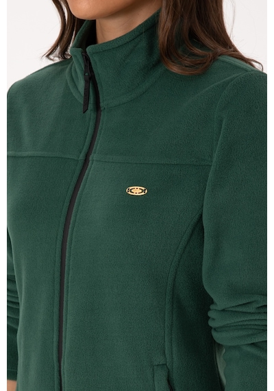 U.S. Polo Assn. Kadın Koyu Yeşil Fermuarlı Dik Yaka Polar Sweatshirt 50316729-VR079