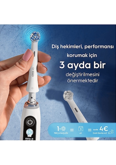 Oral B Io Clean 2'li Diş Fırçası Yedek Başlık Beyaz