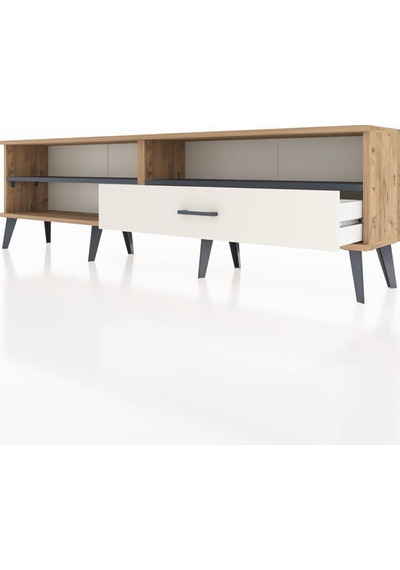 Arges Tv Ünitesi 2 Raflı Tek Çekmeceli 176x30x51 Çam-antrasit/aytaşı Antrasıt/aytası Arges Tv Ünitesi 2 Raflı Tek Çekmeceli 176x30x51 Çam-antrasit/aytaşı Antrasıt/aytası