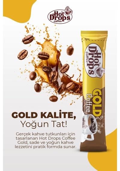Hot Drops Gold Kahve 100gr 50 Adet X 2 Gr Hazır Granül Kahve