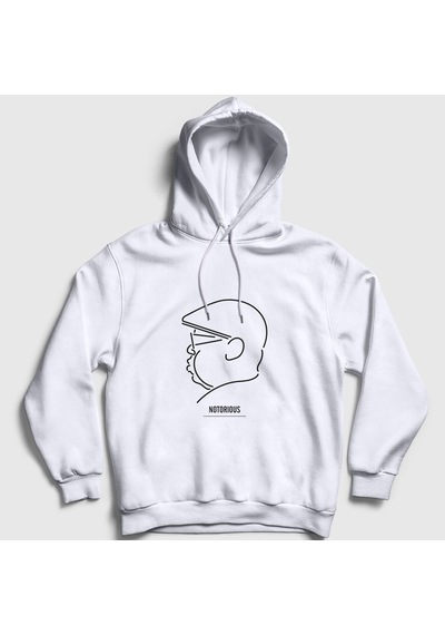 Presmono Unisex Neon The Notorious Bıg Kapüşonlu Sweatshirt Beyaz