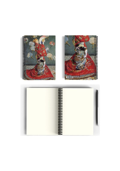 Claude Monet/madame Monet İn A Japanese Kimono,1876 Spiralli Defter 09 A5 Çizgisiz 100 Sayfa