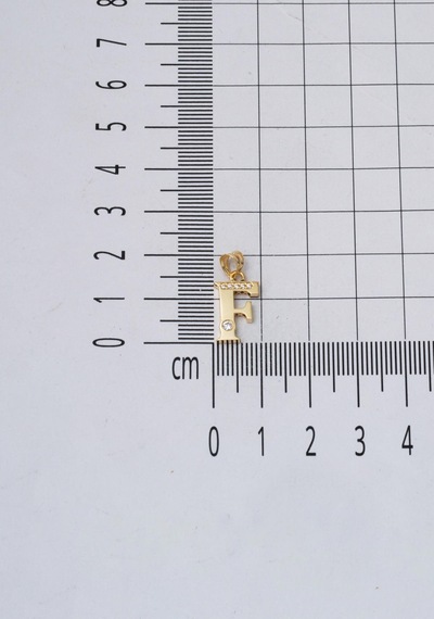 Bilezikci F Harfi Lettera 14 Ayar Altın Kolye