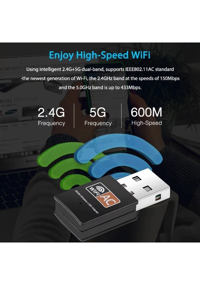 600 Mbps Usb Wifi Adaptörü Kablosuz İnternet Güçlendirici Tak Çalıştır Mini Dongle