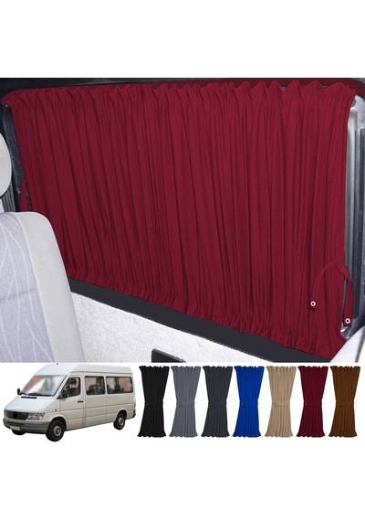 Pandami Mercedes Sprinter W902 Orta Şase 1997-2004 Uyumlu Bordo Raylı Oto Perde Takımı