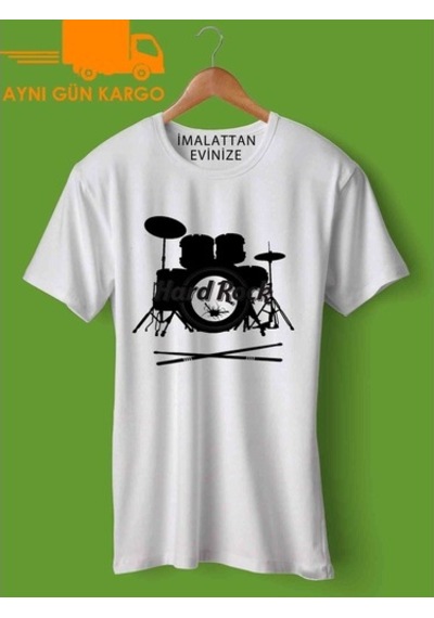Hard Rock Bateri Baskılı Tişört Tshirt