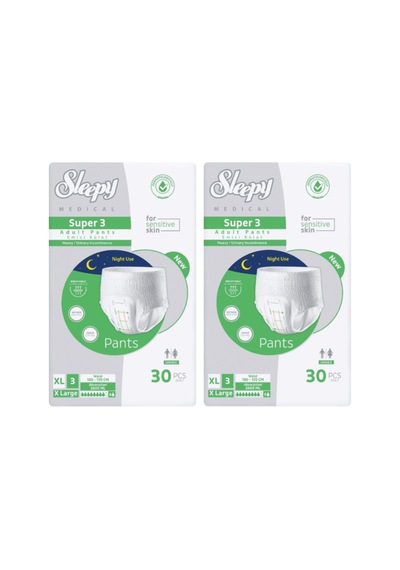 Sleepy Süper3 Emici Külot Xl Beden 2 Paket 60 Adet