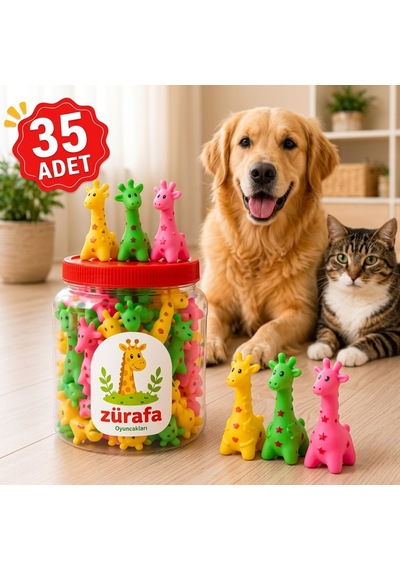 Bezos Kedi Ve Köpek Zürafa Oyuncak 35 Li Kutu Bezos1