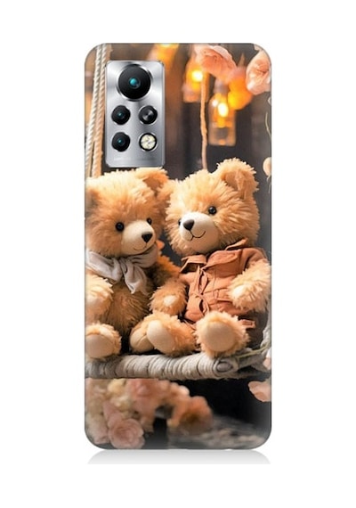Infinix Note 11s Uyumlu Salıncakta Mutlu Ayılar Desenli Silikon Kılıf