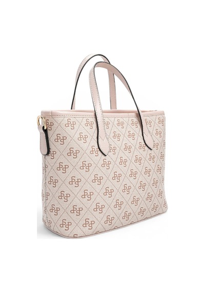 Silver & Polo Silver Polo Pembe - Pudra Monogram Kadın El Çantası Sp1185