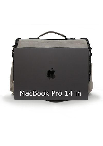 Cappadocia Vintage 4017 Açık Gri 14" Laptop Kanvas Postacı Okul Çantası Unisex Kilitli Çok Cepli Omuz Askılı Açık Gri