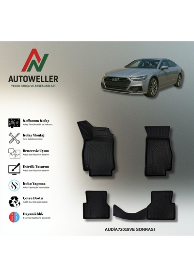 Audi A7 2018 Sonrası Uyumlu Havuzlu Oto Paspas
