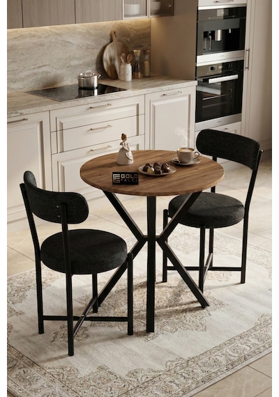Mutfak Masası 70 Çap Yuvarlak 2 Sandalyeli Atlantik Masa Takımı Modern Set Bahçe Balkon Cafe Teddy Antrasit Mutfak Masası 70 Çap Yuvarlak 2 Sandalyeli Atlantik Masa Takımı Modern Set Bahçe Balkon Cafe Teddy Antrasit