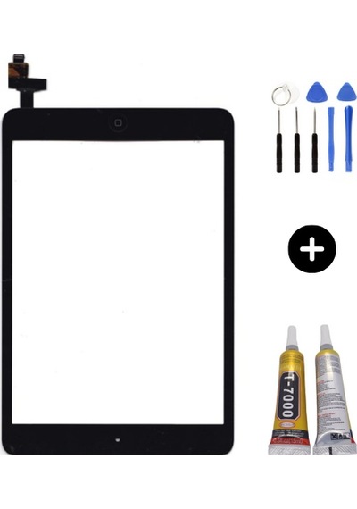 Apple Uyumlu iPad Mini A1432-a1454-a1455 A Kalite Home Tuşlu Dokunmatik Siyah + Montaj Seti
