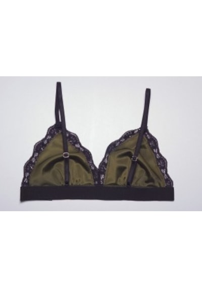 Deep Secret Yağ Yeşili Kadife Dantelli Bralet Ds200111br 001
