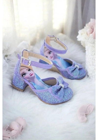 Nese Shoes Kız Çocuk Prenses Topuklu Ayakkabı Mor