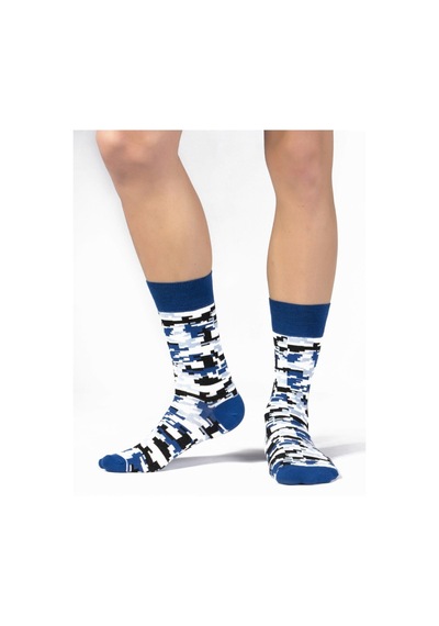 Ozzy Socks 4 Lü Geometrik Desenler Erkek Hediye Paketi Lacivert-mavi-yeşil-pembe