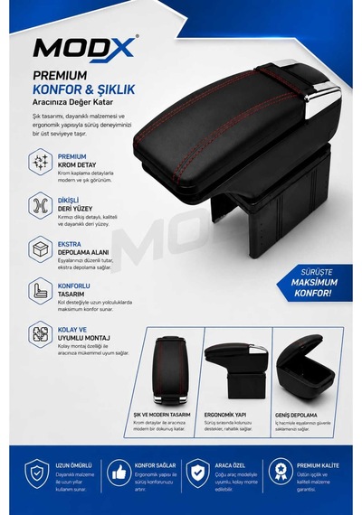 Skoda Octavia 2004-2012 Universal Sürgülü Kolçak - Kol Dayama A+ Premium A+
