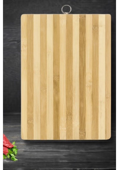 Bambu Kesim Tahtası Ahşap Kesim Panosu 22x32 Cm Orta Boy Kahve