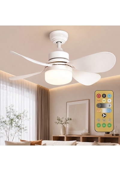 Kumandalı Tavan Vantilatörü 40w E27 Duylu Led Işıklı Sessiz Tavan Fanı 3 Kademeli Ayarlanabilir Hız