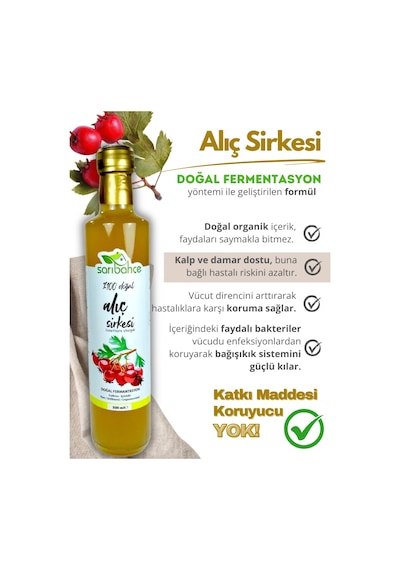 Alıç Sirkesi 500 Ml 3'lü Paket - Organik Doğal Fermente