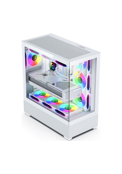 Zoko Alpha 7x120mm Argb Fan+kontrolcü+kumanda Pc Boş Beyaz Kasa