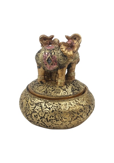 Feng Shui Şans Getiren Fil Biblo Mücevher Kutusu 12 Cm Dekoratif Ev Hediyesi Lüks Tasarım