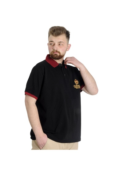 Mode Xl Büyük Beden Erkek Polo T-Shirt Rangers 23342 Siyah 001