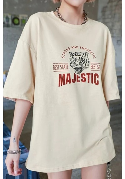 Startmore Beyaz Zerobaskılı Oversize T-shirt Mmbej