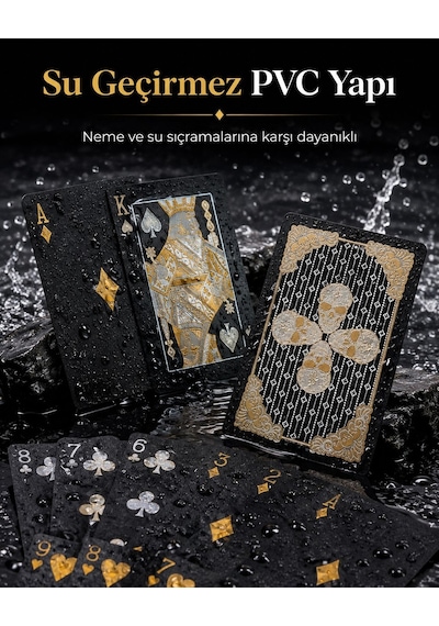 Gold Kurukafa İskambil Kağıdı Pvc Su Geçirmez Oyun Kağıdı Cin399