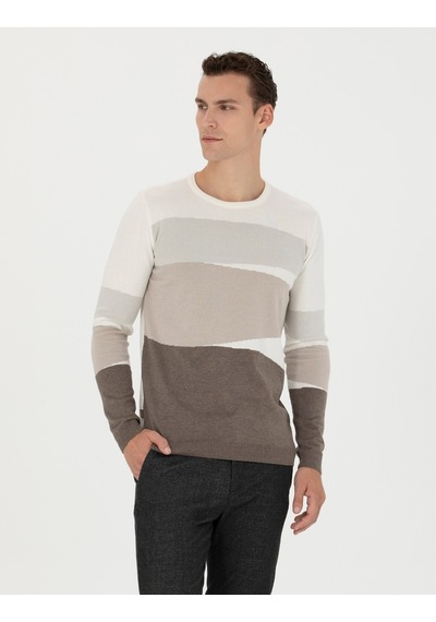 Pierre Cardin Erkek Ekru Triko Kazak 50278105-vr019 Ekru