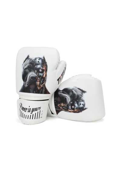 Titan Sport Siyah Pitbull Desenli Beyaz Boks Eldiveni Çok Renkli