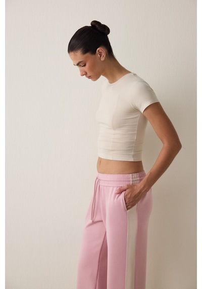 Penti Bej Bisiklet Yaka Kısa Kollu Slim Fit Modal Tişört