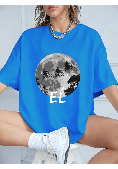 Noıssey Urban Pop Graphic Kadın Tişört Koleksiyonukod 5590 Bebe Mavi