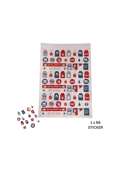 Yılbaşı Temalı Sticker Seti, 63 Adet Çıkartma, Yeniyıl Hediye Pak