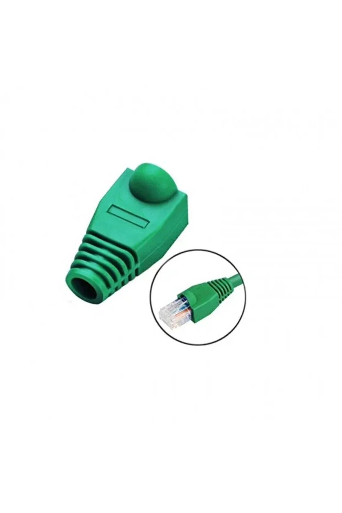Yeni Nesil Rj45 Cat5 Cat6 Konnektör Delikli + Ağ Kablosu Boot Koruma Cover Kılıfı Konektörü Yeşil