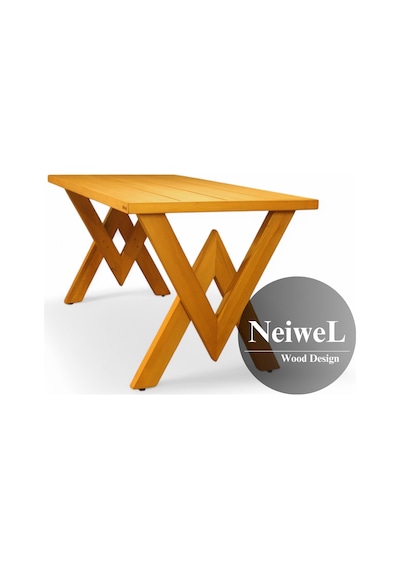 Neiwel Garden Venus Doğal Ahşap Bahçe Yemek Masası-100-320 Açık Ceviz