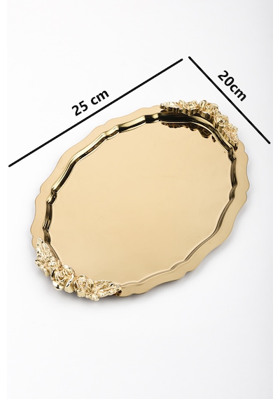 6 Adet Oval-bulut Model Kulplu Kahve-çay Sunum Tepsisi 25x20 Cm