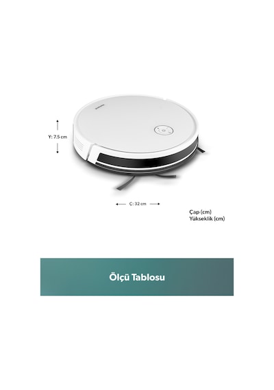 Homend Alex 1288H Moplu Ve Akıllı Robot Süpürge Gyroscope Beyaz