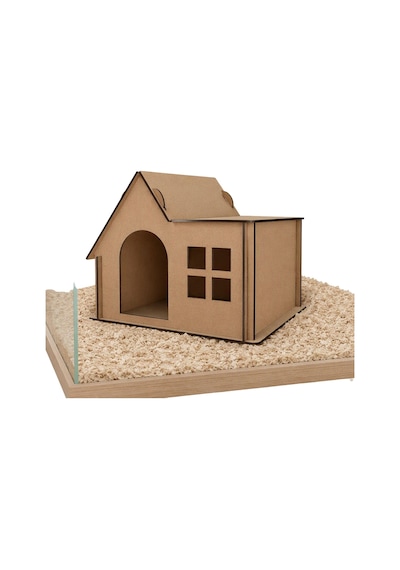 Tr Alg Wood Design Hamster Evi 8 Parça Mdf Ahşap Hamster Yuvası 27 23 22 Cm