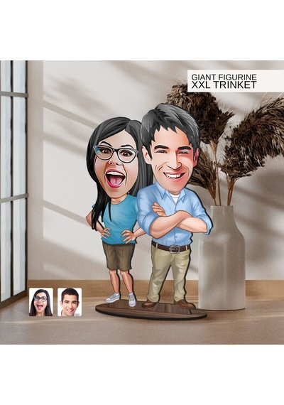 Bk Gift Kişiye Özel Sevgililer Karikatürlü Büyük Boy Ahşap Biblo-101, Arkadaşa Hediye , Sevgiliye Hediye, Kişiye Özel Biblolar Kobitmeyen137602 Bk Gif