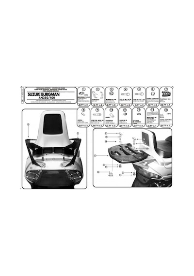 Sr111 Suzuki Burgman 250-400 98-02 Arka Çanta Taşıyıcı