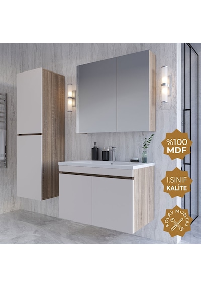 Teta Home Tokyo 80 Cm Mdf Banyo Dolabı Seti +boy Dolabı Sonoma-vanilya Sonoma - Vanilya Teta Home Tokyo 80 Cm Mdf Banyo Dolabı Seti +boy Dolabı Sonoma-vanilya Sonoma - Vanilya