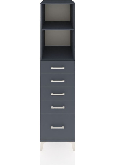 Kronos Dolap 2 Raflı 5 Çekmeceli 44x59x182 Antrasit-antrasit Antrasit
