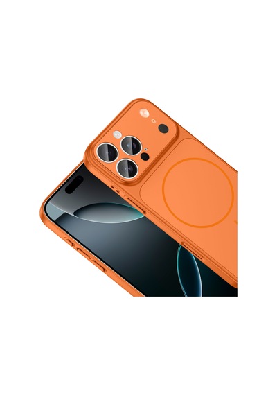 Apple Uyumlu iPhone 14 Pro Max Kılıf M-safe Şarj Özellikli Kamera Korumalı Kapak Ryc / Formen Turuncu