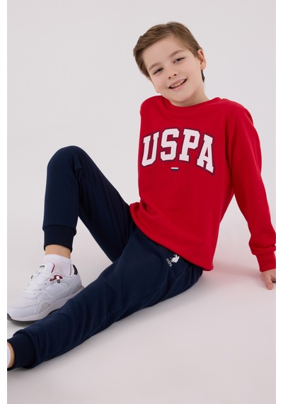 U.S. Polo Assn. Lisanslı Erkek Çocuk Alt Üst 2 Parça Eşofman Takımı Us2227 Kırmızı